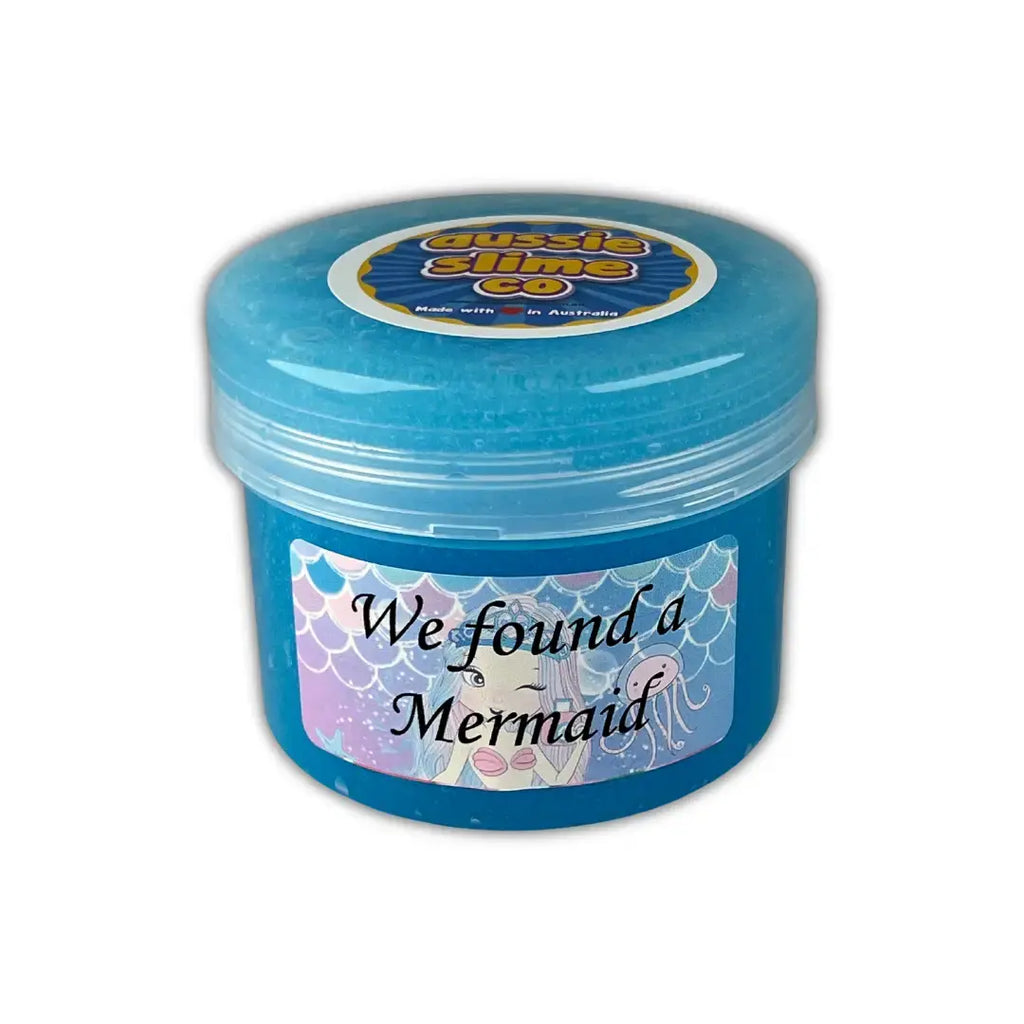 Thick & playful blue color slime in a closed container