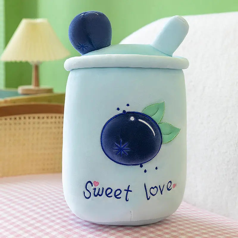 Blueberry Boba Tea Plushie Plush Pillow - Cuddly Toy 1