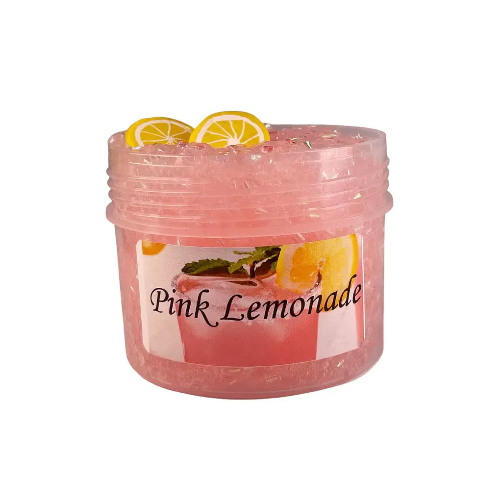 Pink Lemonade Clear Slime 6oz open view
