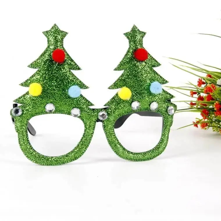 Christmas Glasses Frames Glitter Costume Eyeglasses 5