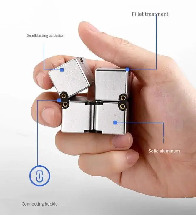 Weighted Infinity Cube Premium Infinity Cube Aluminium/ Metal Fidget Toy - Weighted