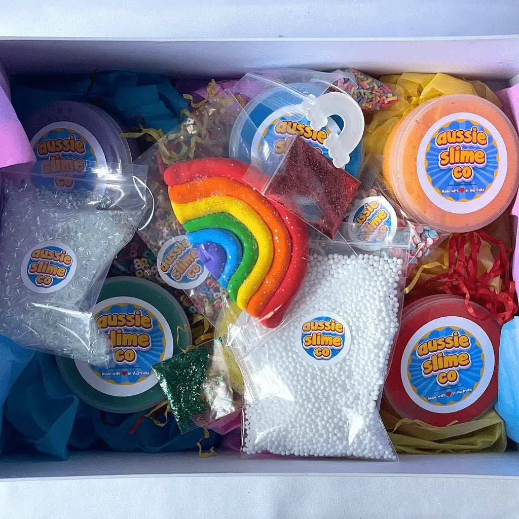jumbo rainbow slime gift box packing