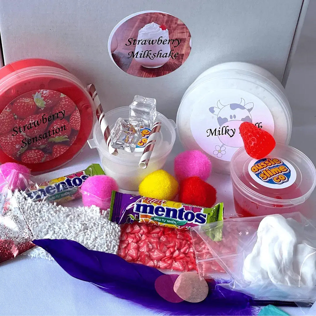 Strawberry Milkshake Slime Gift Box For Kids
