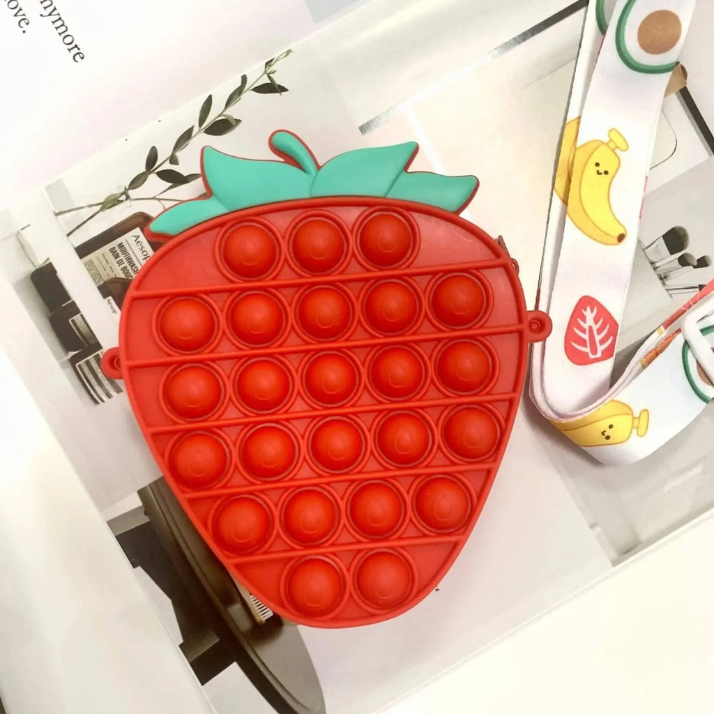 Strawberry Red Pop Shoulder Bag Fidget Toy
