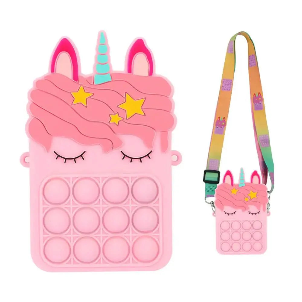 pop it unicorn bags - pink