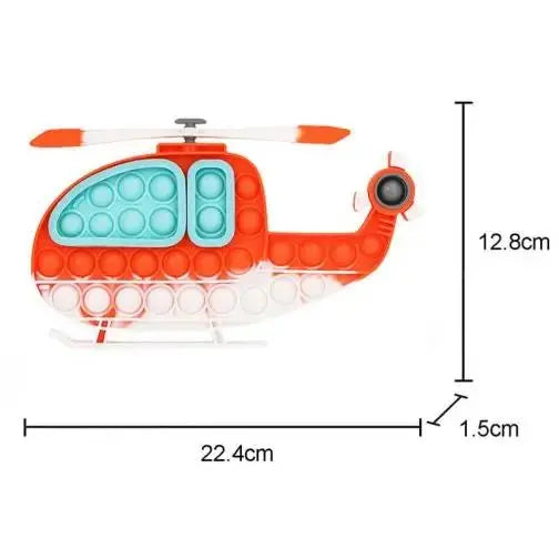 Helicopter pop it fidget toy size chart