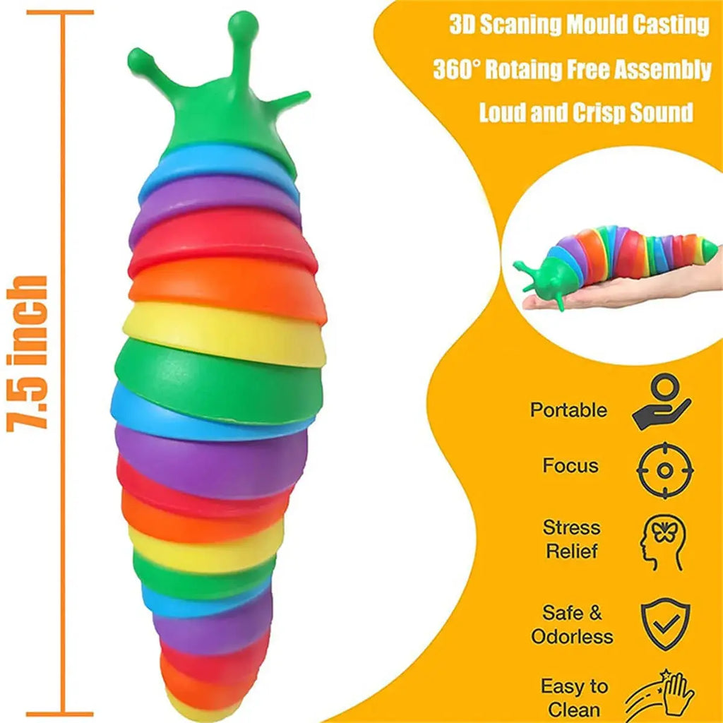 Slug Fidgit Flexible Fidget Slug- Aussie Slime Co